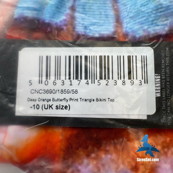 1115 NWT PrettyLittleThing Deep Orange Butterfly Triangle Bikini Top - Size 6 - Picture 8 of 11